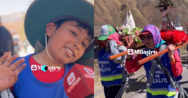 Emocionante gesto de fe: salteñito recorre kilómetros para pedir por su familia y estudios