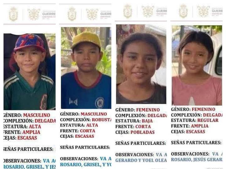 Desaparecen cuatro niños en Acapulco