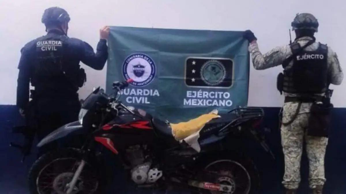 Aseguran armamento y una moto en operativo conjunto en Buenavista