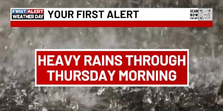 FIRST ALERT WEATHER DAY | Chris Bailey tracks heavy rains into Thursday