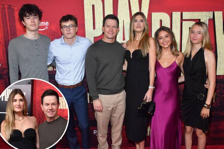 Mark Wahlberg, Rhea Durham's kids make red carpet appearance at 'Play Dirty' premiere