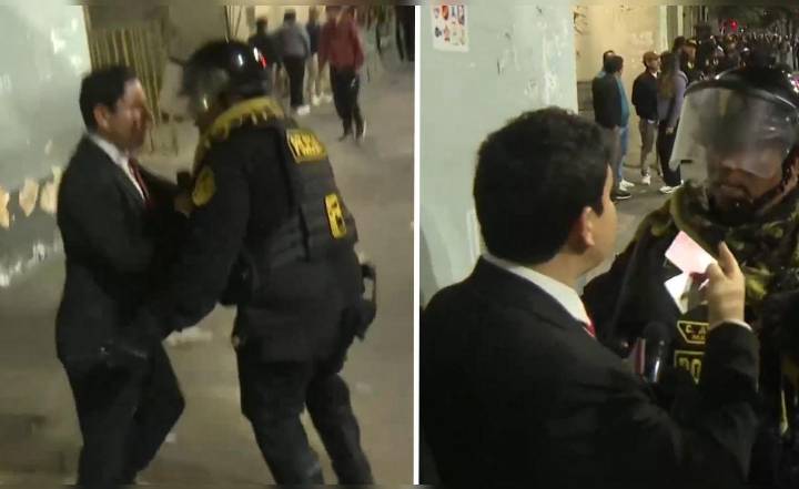Policías arrinconan en vivo a periodistas de Canal N que transmitía la marcha de la 'Generación Z' y le restringen cubrir la protesta