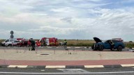Brutal choque en el stop de una peligrosa carretera de Navarra: Hay dos adultos y un niño trasladados