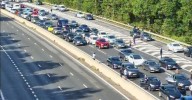 Drivers walk on major motorway and cars ‘facing the wrong way’ after incident
