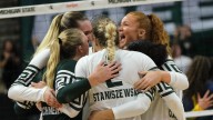 MSU volleyball sweeps rival Michigan, Kelsay earns first Big Ten win