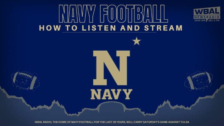 Listen and stream Navy Football vs Tusla for free with WBAL NewsRadio