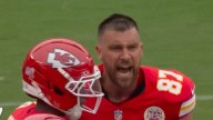 Travis Kelce slams helmet as Patrick Mahomes forced to 'run for his life' in Eagles grudge match