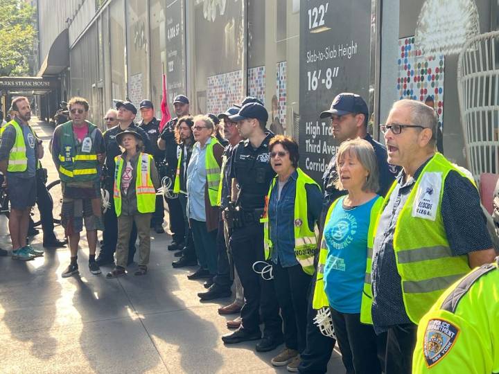 More than 40 protesters arrested blocking traffic as Trump addresses UN General Assembly