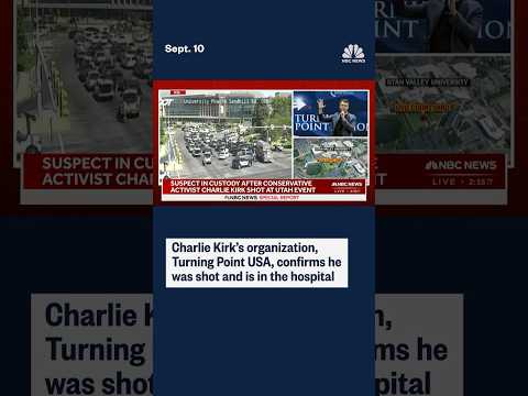 Charlie Kirk's organization, Turning Point USA, confirms he was shot and is in the hospital