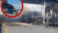 Tráiler choca contra pipa y provoca fuerte explosión y caos en Apodaca