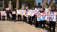 Philadelphia students and police held a peace rally in Fairhill.
