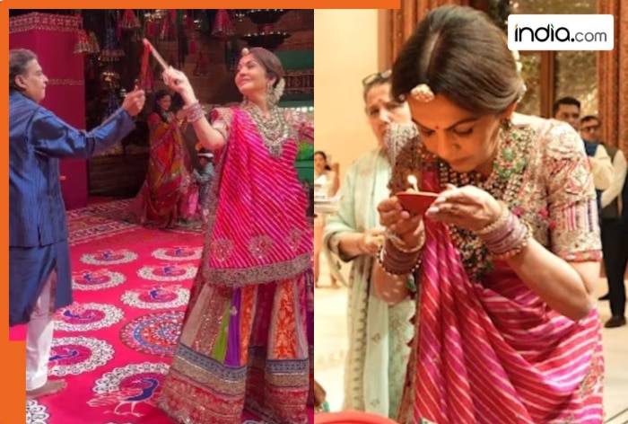 Mukesh Ambani, Nita Ambani and family dance to Garba and Dandiya as Navratri celebrations begin at Antilia