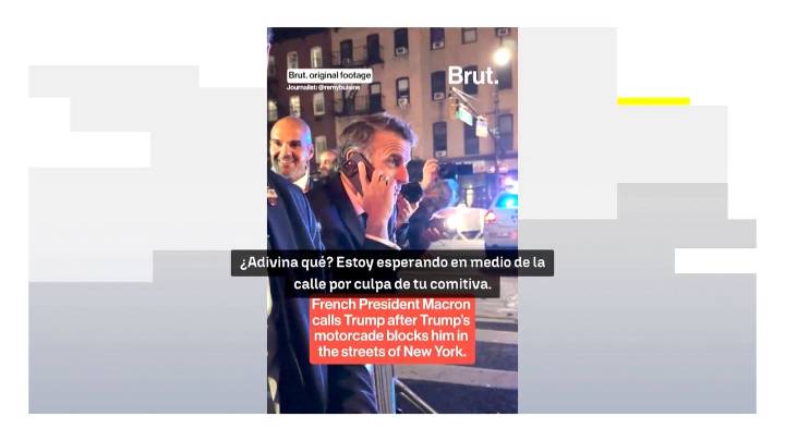 Macron, obligado a dar media hora de rodeo a pie en Nueva York por el corte de calles de la comitiva de Trump