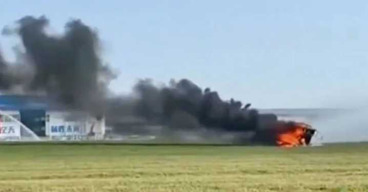 2 Flying Cars Collide Mid-Air, Catch Fire Ahead of Airshow