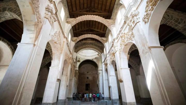 Obras de emergencia tras una tormenta en el Monasterio de San Victorián, en Sobrarbe