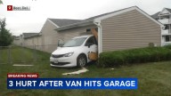 3 hurt after van crashes into garage in Bear, Delaware
