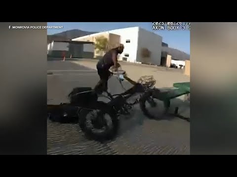 Suspected bike thief runs from police in Monrovia