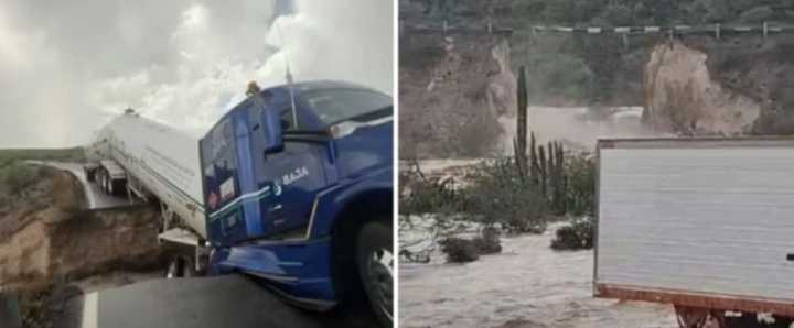 Tormenta tropical “Mario” deja carreteras afectadas e inundaciones en Baja California Sur
