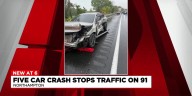 Five car crash stops traffic on I