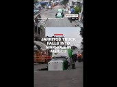 Jarritos truck falls into sinkhole in Mexico