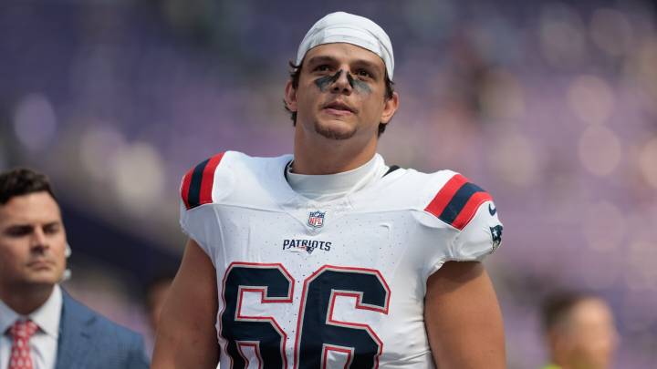 Patriots LT Will Campbell added to practice report with an ankle injury