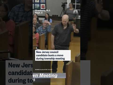 New Jersey council candidate busts a move during township meeting