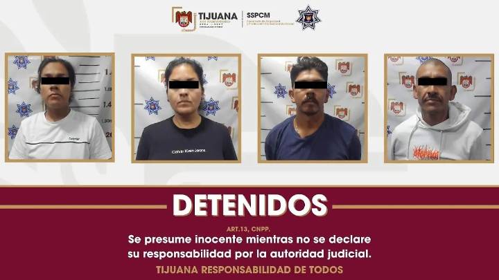 Aseguran a cuatro personas por intento de extorsión en Tijuana