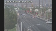 Mini motorcycle rider hospitalized after crash in northeast Las Vegas valley