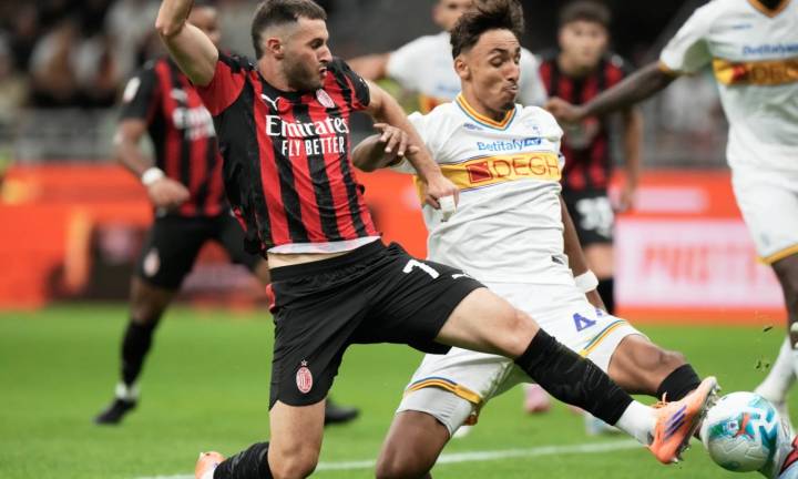 AC Milan beats 10-man Lecce 3-0 in Italian Cup to keep alive trophy pursuit without European play