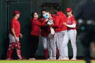 Angels’ Taylor Ward grateful for only minor injuries after fence collision