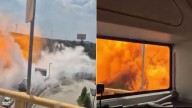 Momento exacto de la fuerte explosión del camión con gas que deja al menos seis muertos en México