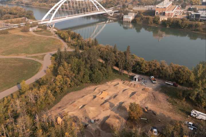 Edmonton's new bike park is taking shape in the river valley