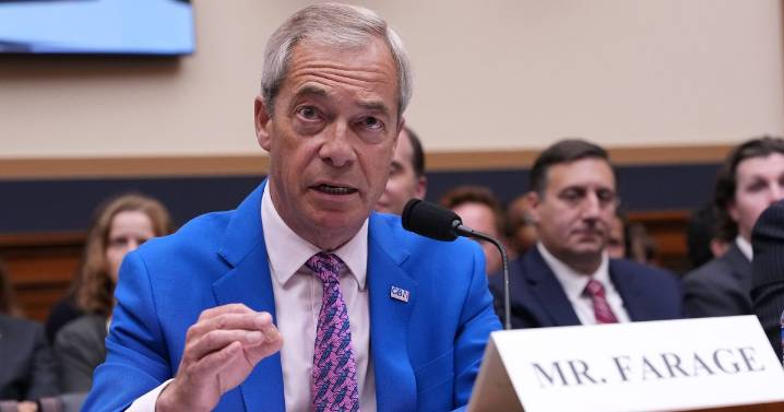 Nigel Farage attacked as a 'Putin-loving, free-speech imposter' during visit to US congress