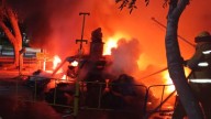 Juego mecánico se incendia tras corto circuito en La Laguna