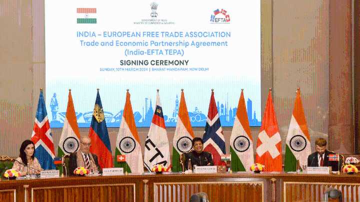 India-EFTA trade deal takes effect from October 1, European countries to invest $100 Billion investment