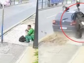 Se salvó por muy poco de ser brutalmente atropellado y su reacción fue llamativa: el video
