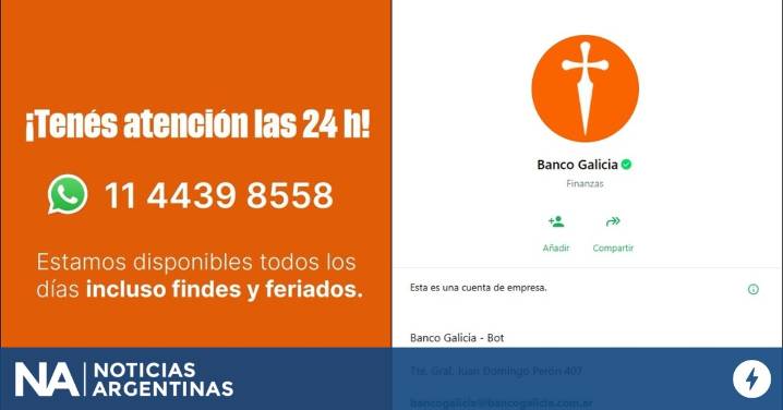 Banco Galicia: cuál es el número de WhatsApp para hacer consultas y reclamos las 24 horas