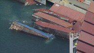 More than 60 containers fall off ship in Long Beach port