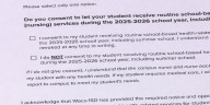 School Medical services Consent Forms included in Parent’s Bill of Right still to be completed past deadline