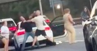 M25 punch up as woman drags driver out car by hair with six involved in road rage brawl