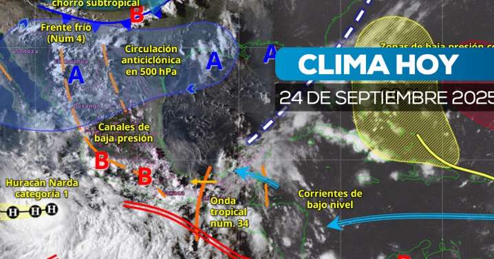 Lluvias intensas y fuertes vientos: así afectará el huracán "Narda" el clima en México