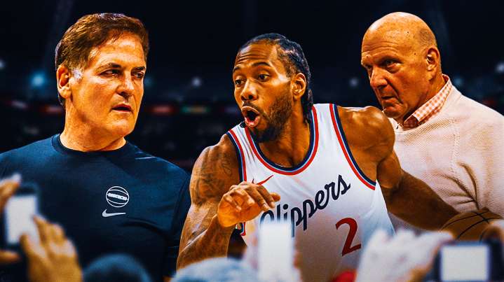Mark Cuban stands with Clippers’ Steve Ballmer, Kawhi Leonard amidst drama