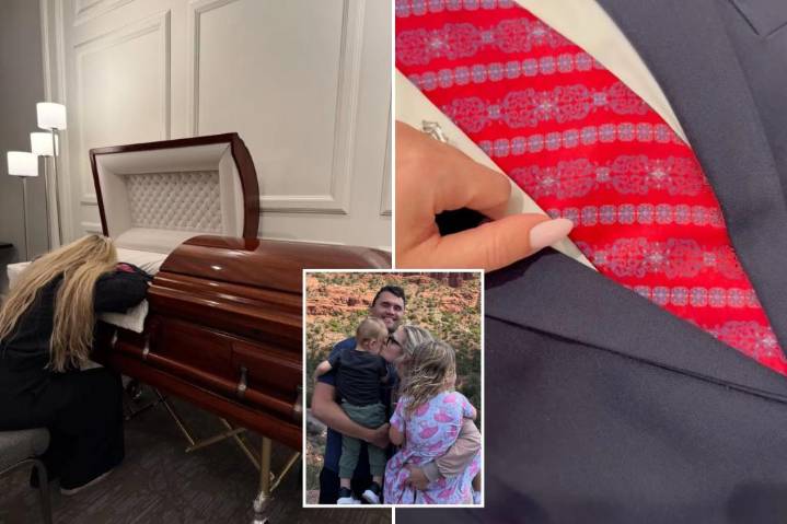 Charlie Kirk's widow, Erika, weeps over his casket in emotional photos