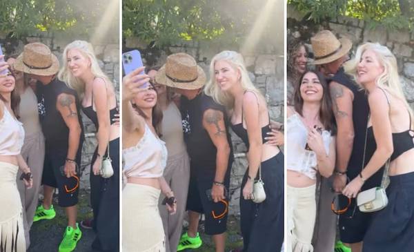 La reacción de Evangelina Anderson luego de que Eros Ramazzotti intentara besarla