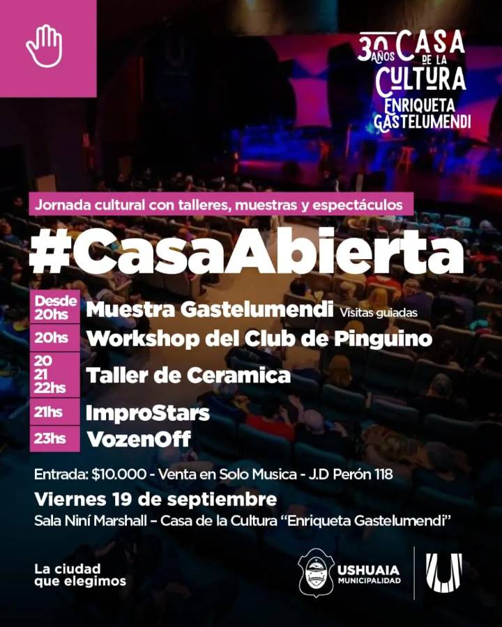 Ushuaia celebra los 30 años de la Casa de la Cultura “Enriqueta Gastelumendi” con una semana de actividades