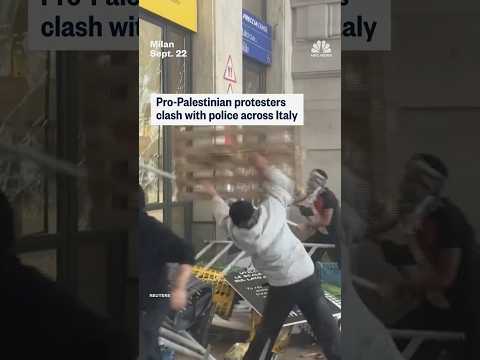 Pro-Palestinian protesters clash with police across Italy