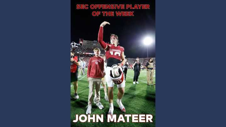 OU’s John Mateer named SEC Offensive Player of the Week