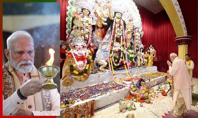 PM Modi Lights Up Durga Puja Festivities in Delhi’s Chittaranjan Park