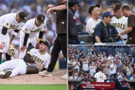 Padres' Jason Adam carted off field after terrifying injury