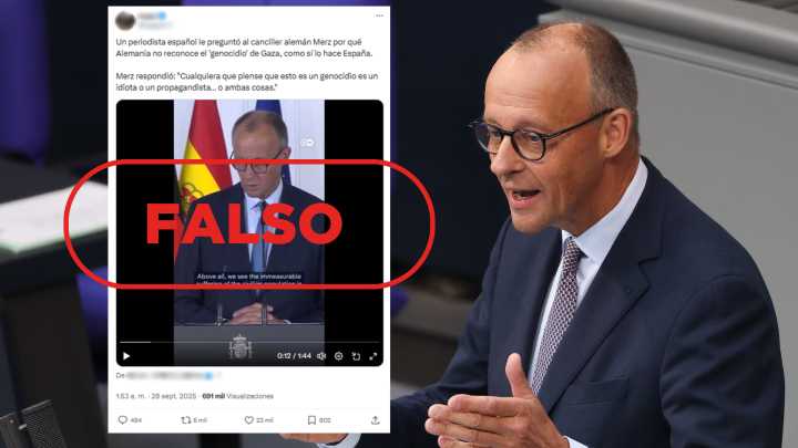 Friedrich Merz no llama "idiotas" a quienes califican de "genocidio" la masacre en Gaza en este vídeo